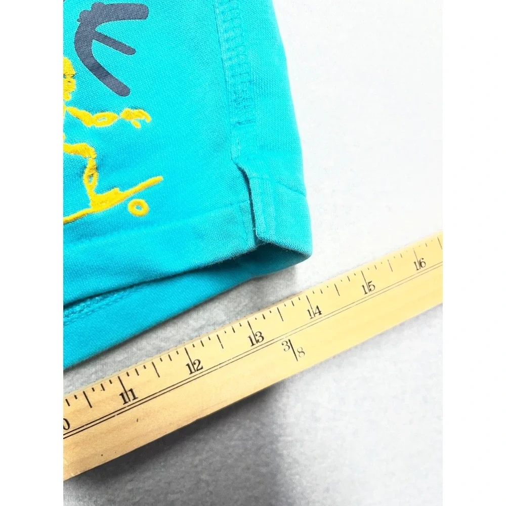 Nike‎ Mens XL The Next Wave Skate Shorts Teal Blue Skeleton Graphic French Terry